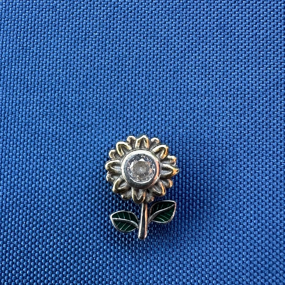 925 Italy Sterling Silver Sunflower Charm For Pandora - Picture 4 of 4